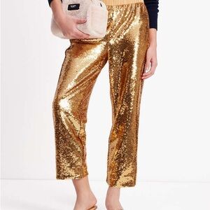 Kate Spade Gold Sequin jogger Pants 1X